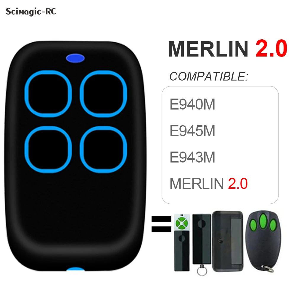 

Брелок для ворот гаража с дистанционным управлением для Clone MERLIN + 2,0 MERLIN E943 E945M E950, 433 МГц