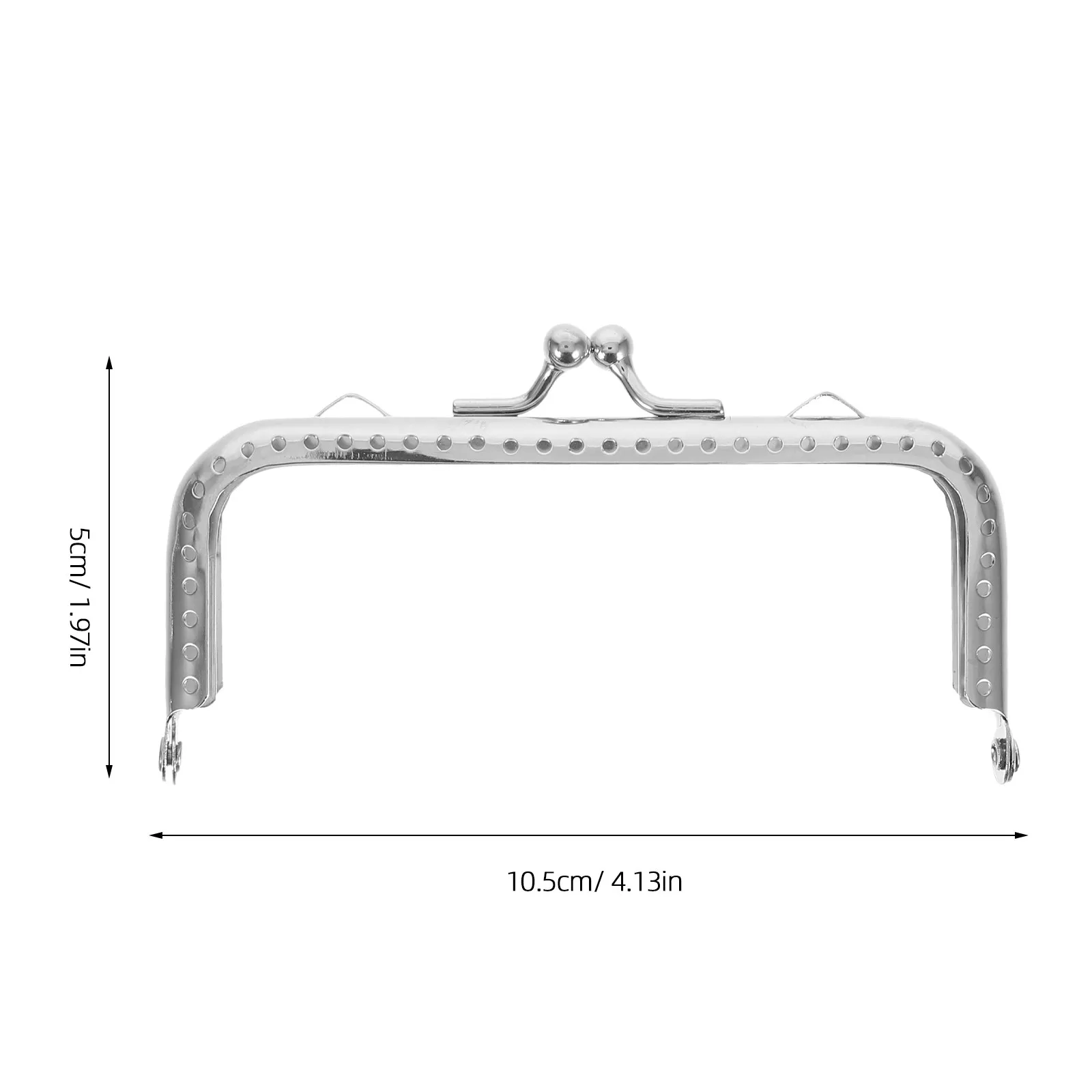 5Pcs Square Purse Frame Metal Lock 10.5cm Eco Friendly Lightweight DIY Clutch Purse Making Accessories Silver Beads Handbag
