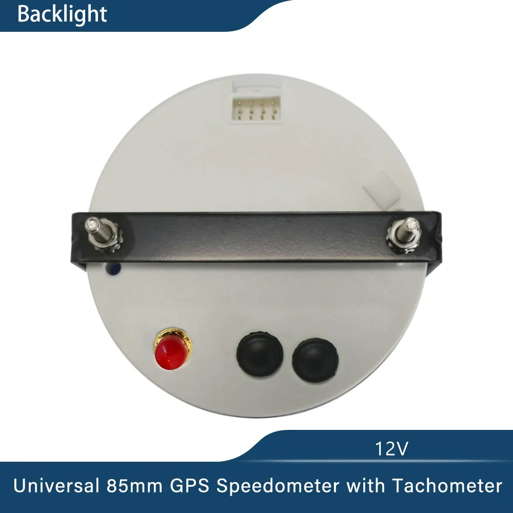 ELING Boat Car Universal 85mm GPS Speedometer 0-200km/h with Tachometer 0-8000RPM Gauge with GPS Antenna Red Backlight 12V