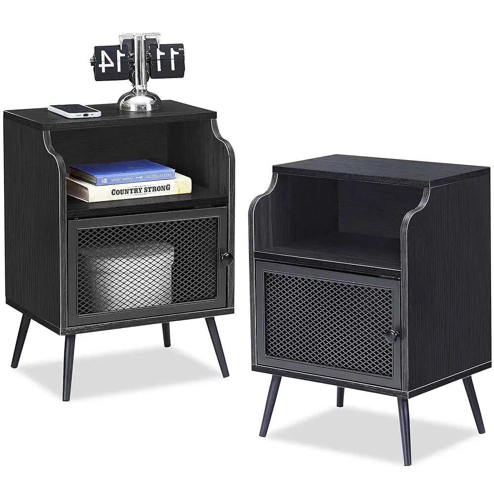 

Nightstand With Storage Cabinet, End Side Table With Drawer,Night Stand For Home, Bedroom, Living Room, Easy Assembly