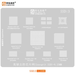 Plantilla AMAOE BGA para DDR3/DDR4/DDR5/DDR6 BGA Plantilla de Reballing de calentamiento directo espesor 0,25mm
