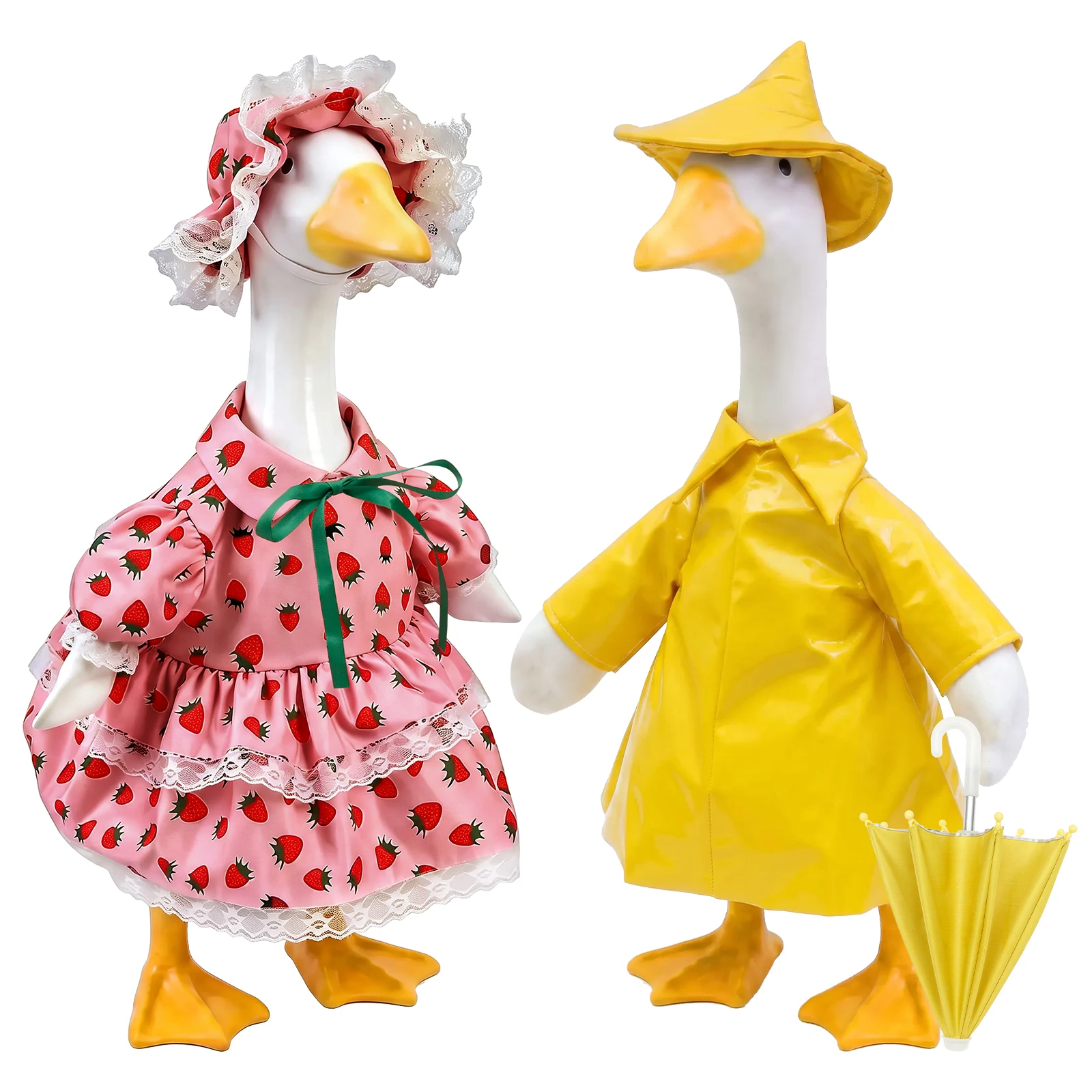 23In Goose Statue Outfits Polyester and PU Outdoor Goose Sculpture Decor Accessories Garden Porch Goose Costume Statue Clothing