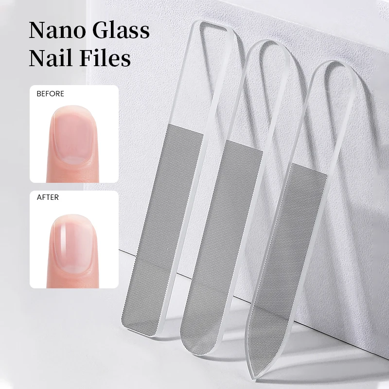 1pc Transparent Sanding Glass File Manicure Professional Nail Art File Buffing Polishing Durable Nano Supplies Accessories Tool