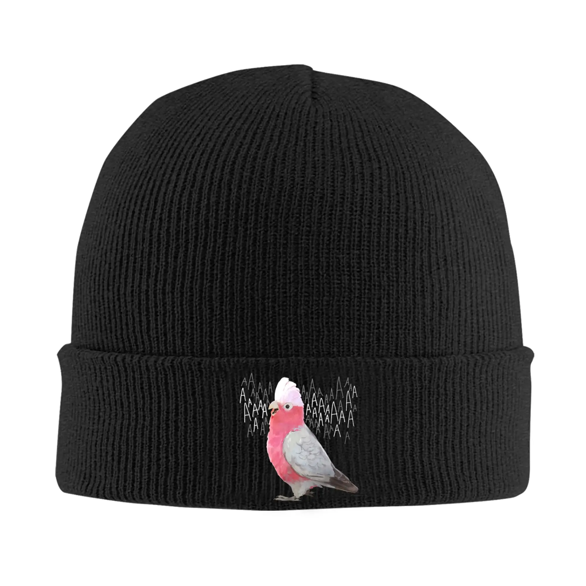 Screaming Galah Rose-Breasted Cockatoo Beanie Hats  Bonnet Hats Men Women Vintage Kpop Knit Hat Autumn Graphic Elastic Caps