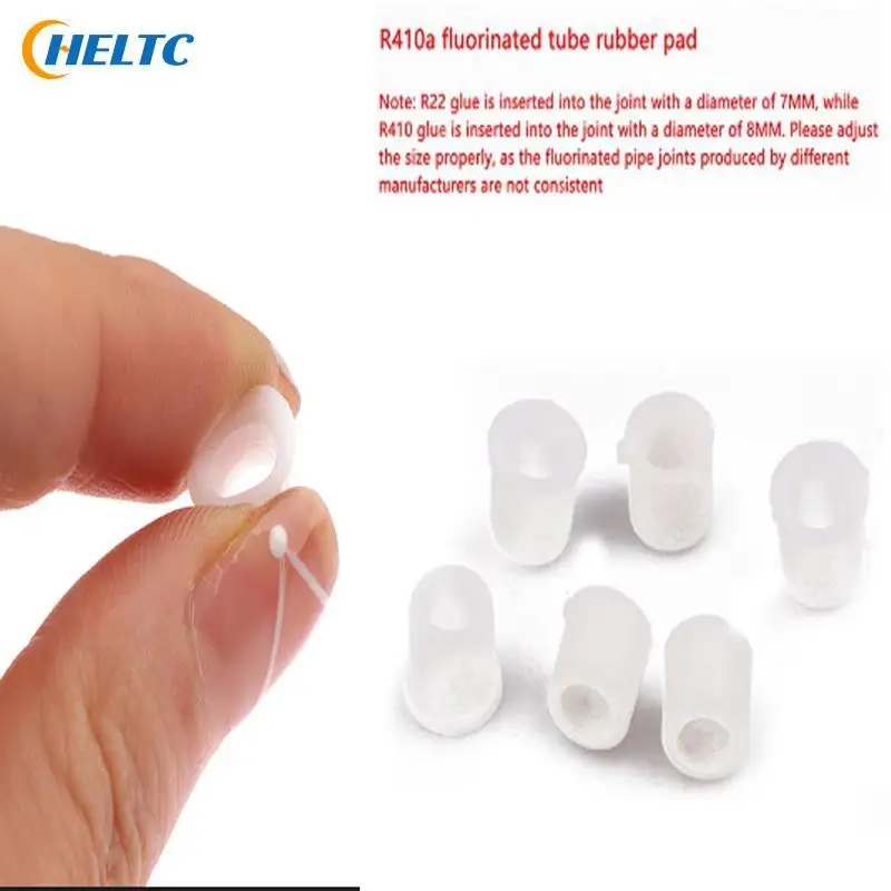 10PCS White R410A Refrigerant Filling Tube Plastic Sealing Gasket Valve Pipe Rubber Rings For Air Conditioner Refrigerator Set