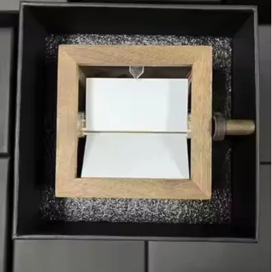 Couple with Music DIY Luminous Wood Mechanical Hand Crank Animation Page Turning Album Photo Machine Wooden Box
