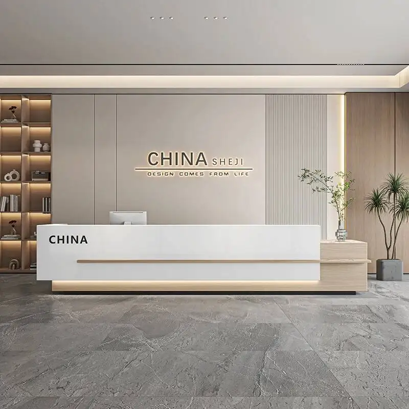 

Luxury Desks Modern Reception Beauty Simple Accessories Reception Desk Decor Escritorio De Recepcion Commercial Furniture