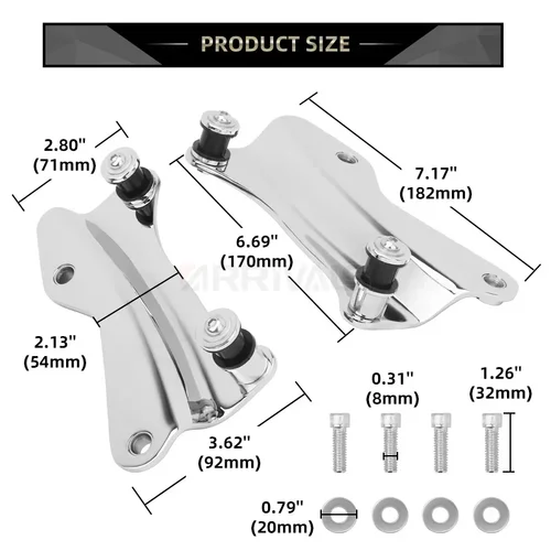Imagen 2 del producto Kit de accesorios de acoplamiento de 4 puntos para motocicleta, respaldo cromado para Harley Touring Road King Road Glide Street Glide 2014-2022