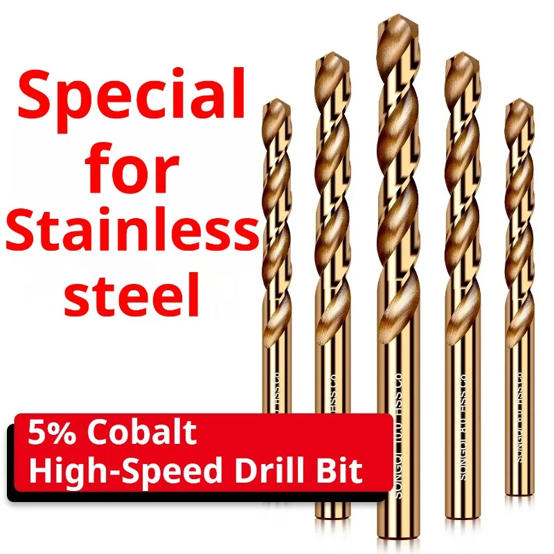 HSS M35 Cobalt Twist Drill Bit Workshop HSS High Speed Steel Drill Bits Set Woodworking Construction Carpentry Power Tools