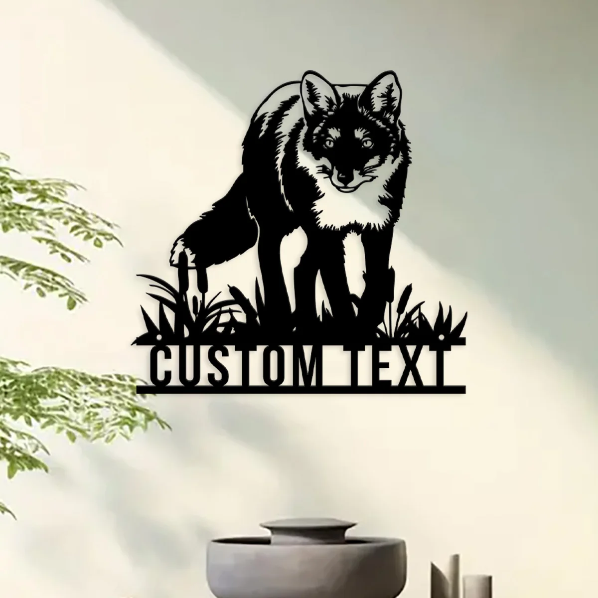 Custom Fox Metal Wall Art Personalized Fox Lover Name Sign Home Decor Kid Nursery Decor Wild Animal Housewarming Birthday Gift