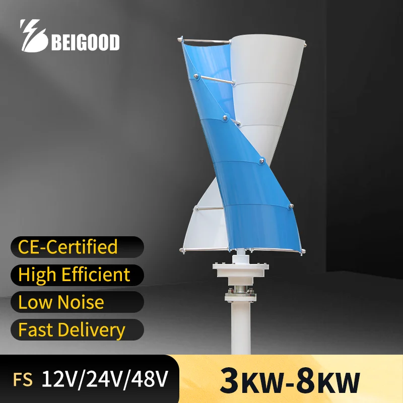 Fast Shipping 3KW/5KW/8KW  Wind Turbine Windmill Wind Generator 12/24/48V With MPPT Hybrid Controller Inverter Quiet Operation