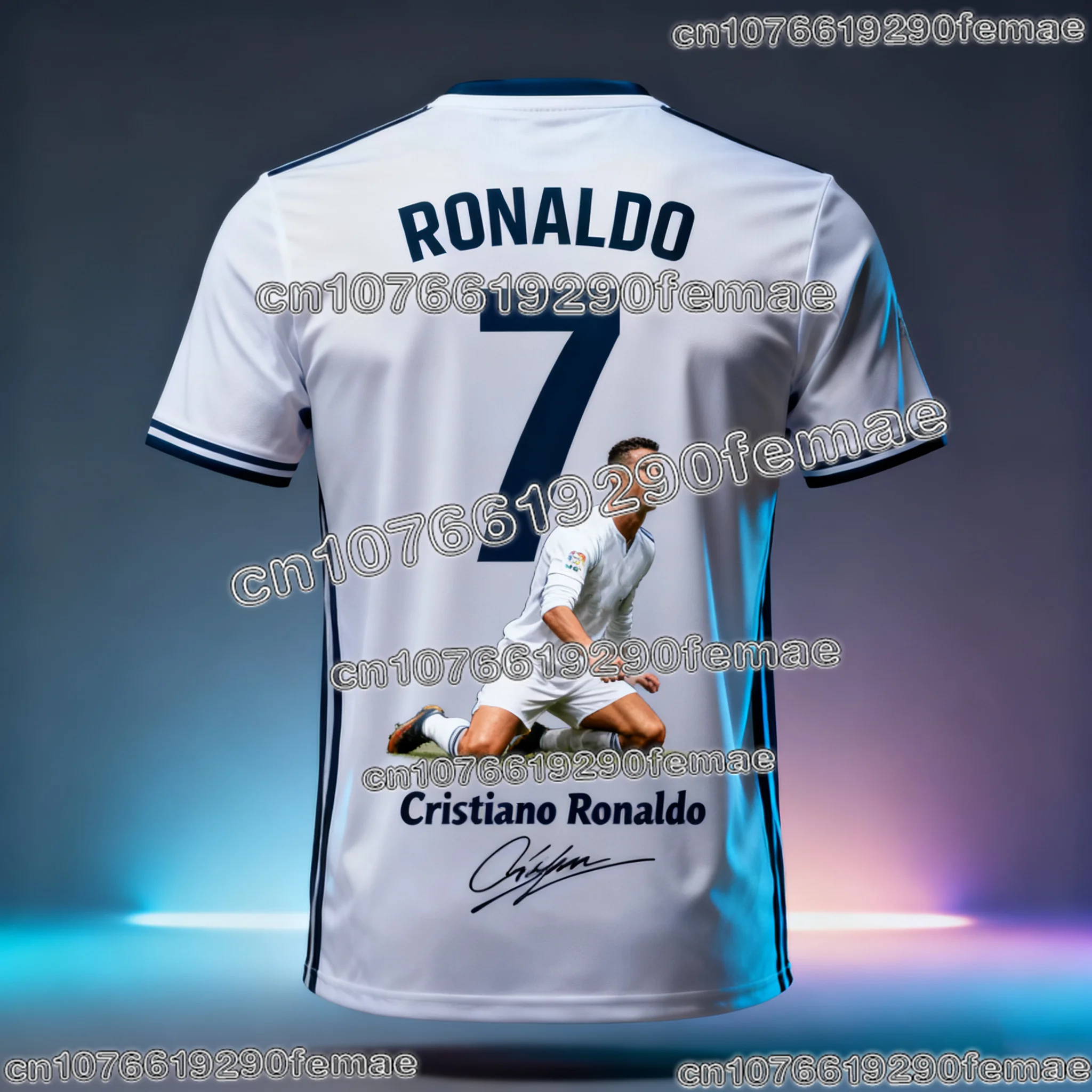 2026 Ronaldo # 7 T-shirt da allenamento per calcio con stampa 3D, unisex, comoda, abbigliamento sportivo casual, ragazzi, ragazze, uomini, donne, fan