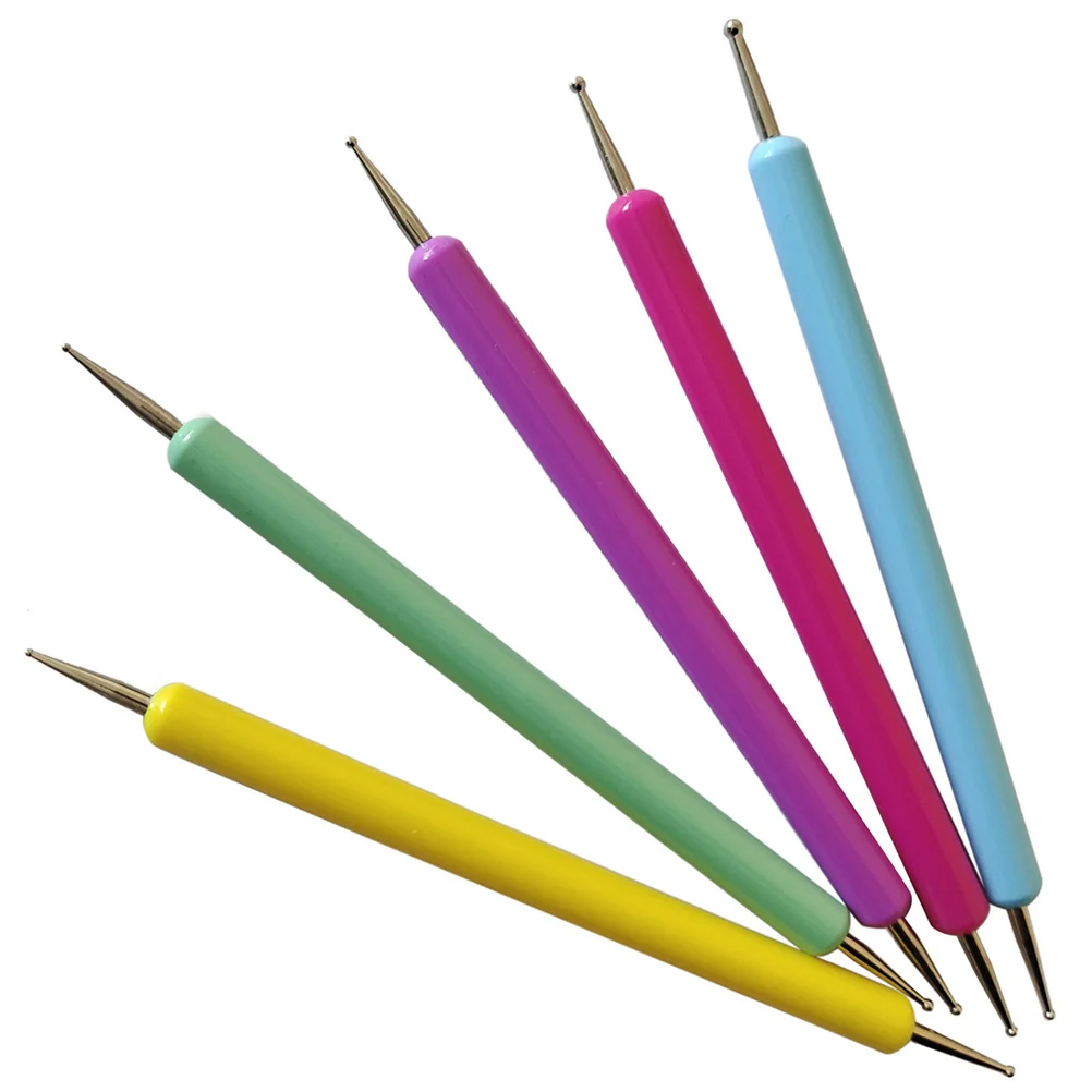 5 pz Set di Strumenti per Nail Art Goffratura Punteggiatura Penne per Pittura Fai da Te Strumenti di Argilla Polimerica Punteggio Incisore Kit per Manicure