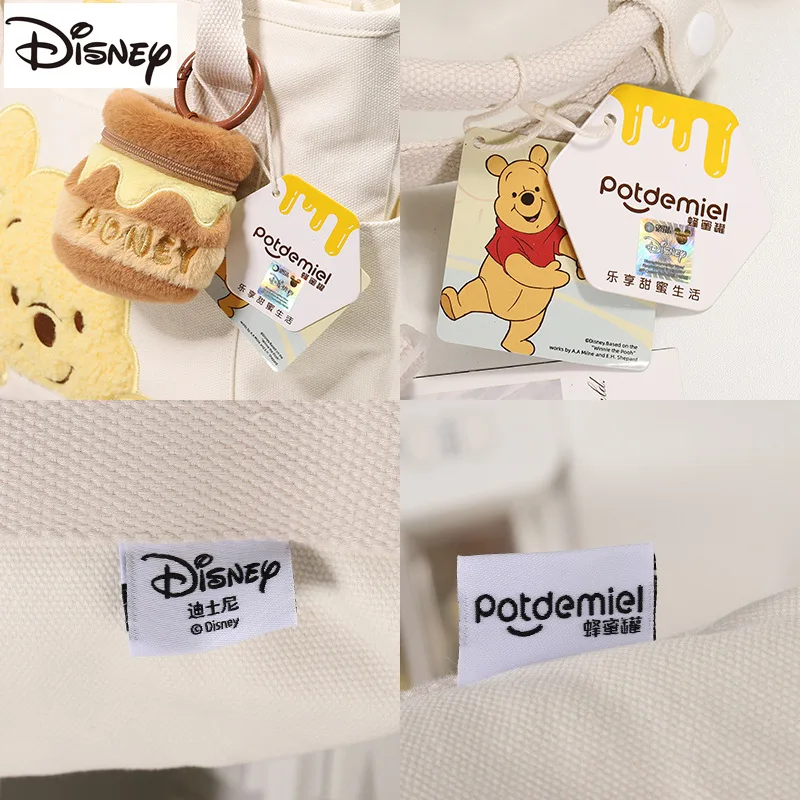 Disney Original Winnie The Pooh Pendant Kawaii Bee Bear Large-capacity One Shoulder Bag Cartoon Anime Portable Girls Handbag