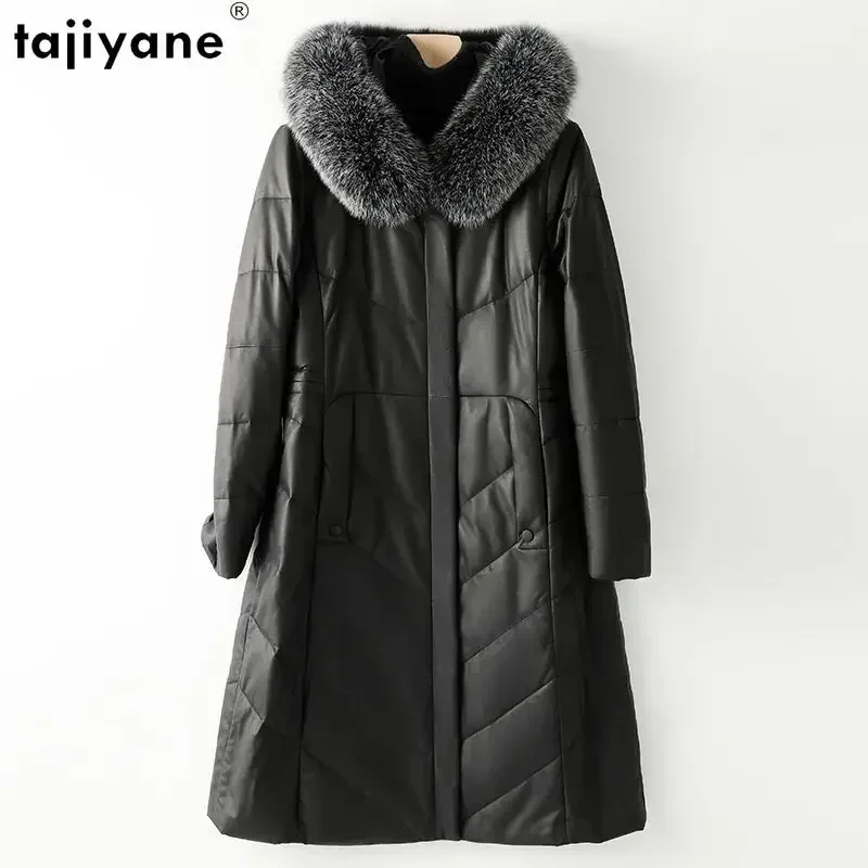 

Tajiyane Real Leather Jacket for Women 2023 Genuine Sheepskin Coat Winter Fox Fur Collar Long Down Coats Chaqueta De Cuero Mujer