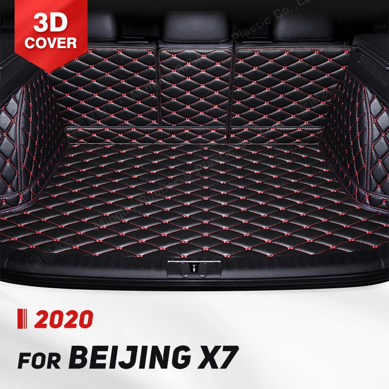 Auto Full Coverage Trunk Mat For BEIJING-X7 2020 Leather Car Boot Cover Pad Cargo Liner Interior Protector Accessories