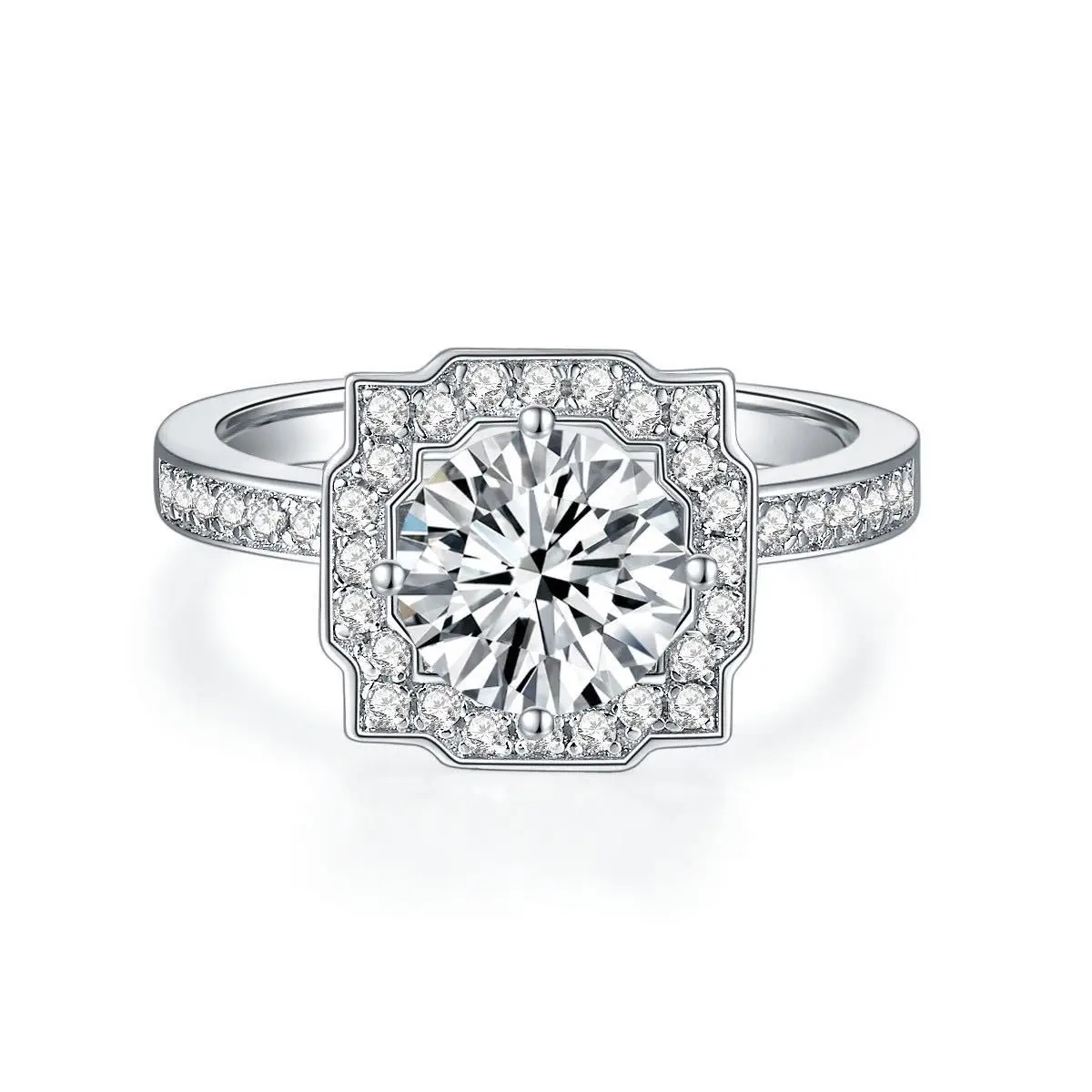 

S925D color moissanite 1 carat diamond ring fashion jewelry moissanite ring suitable for anniversary birthday gifts