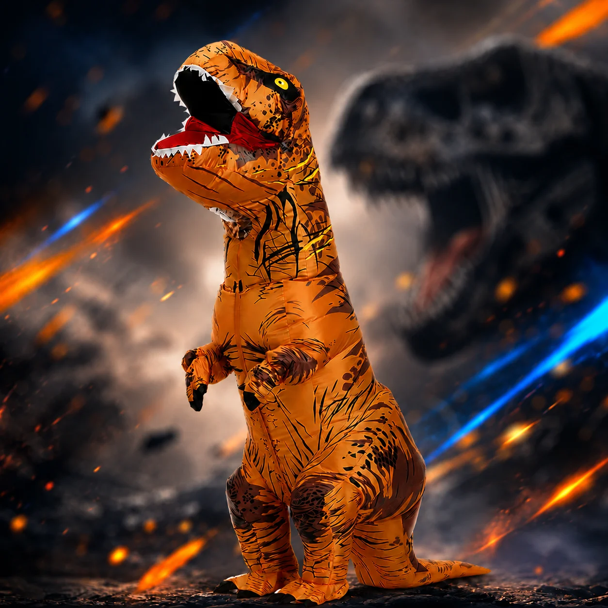 

Adult Inflatable T Rex Costume Funny Blow Up Dinosaur Costume for Halloween Party Cosplay Carnival Festival Fancy Dress Outfit
