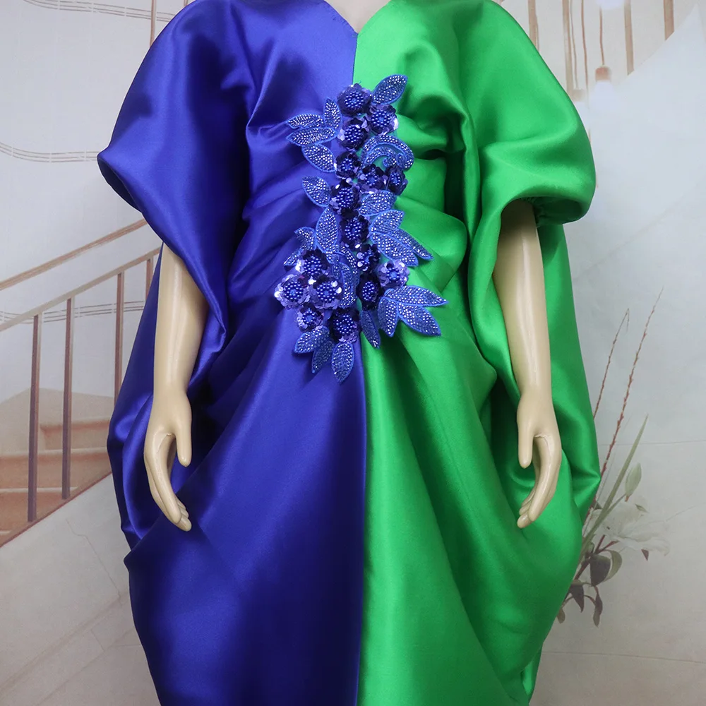 Elegante Afrikanische Kleider für Frauen Farbblockierung Afrikanische Kleider für Frauen Party Übergröße Robe Africains Femme – Detail 6