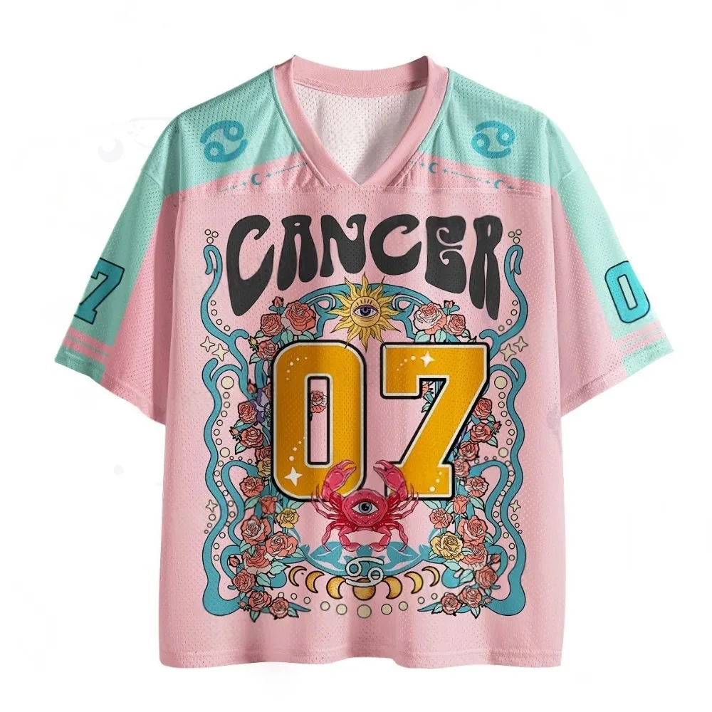 Summer V-neck 12 Constellation Tarot Card 3D Printed T-shirt Sports Quick drying Men and Women Outdoor Street Leisure Fashion
