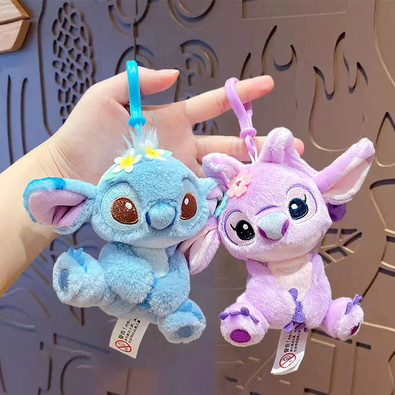 Original Disney Stitch Lotso Sullivan Woody Plush Dolls keychain Angel Stitch Mr.Q Alien Stuffed Toy Pendant Kids Birthday Gift view 6