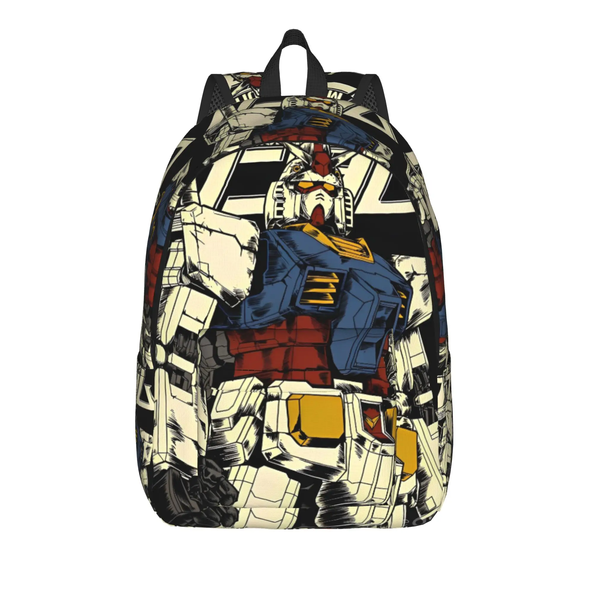 Gundam Backpack Cartoon  Student Polyester University Backpacks Big Cool School Bags Rucksack