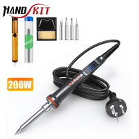 200W Soldering Iron Protable Digital Temp Adjustment Automatic Sleep Internal Thermal Ceramic Heating Electronic Welding Tools