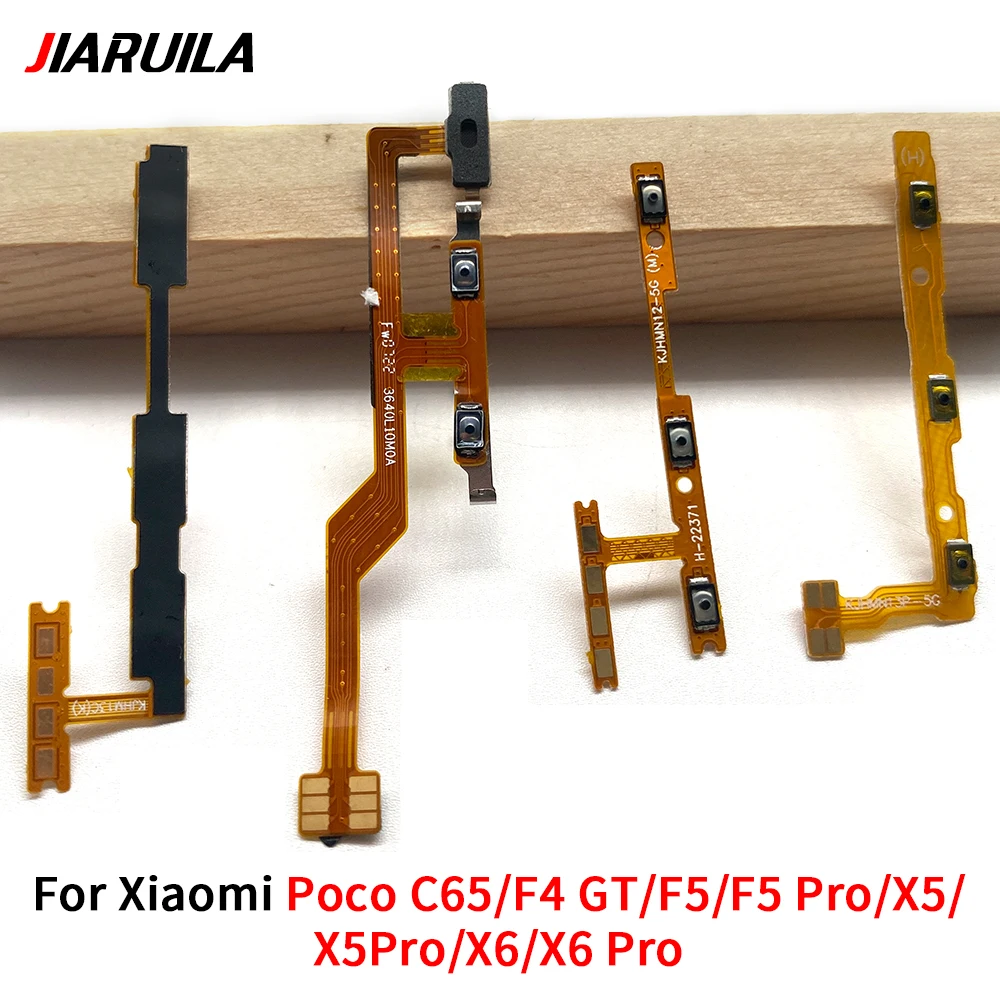 

20 шт., для Xiaomi Poco C65 F4 GT F5 X5 X6 Pro, кнопка регулировки громкости, кнопка включения и выключения, гибкий кабель