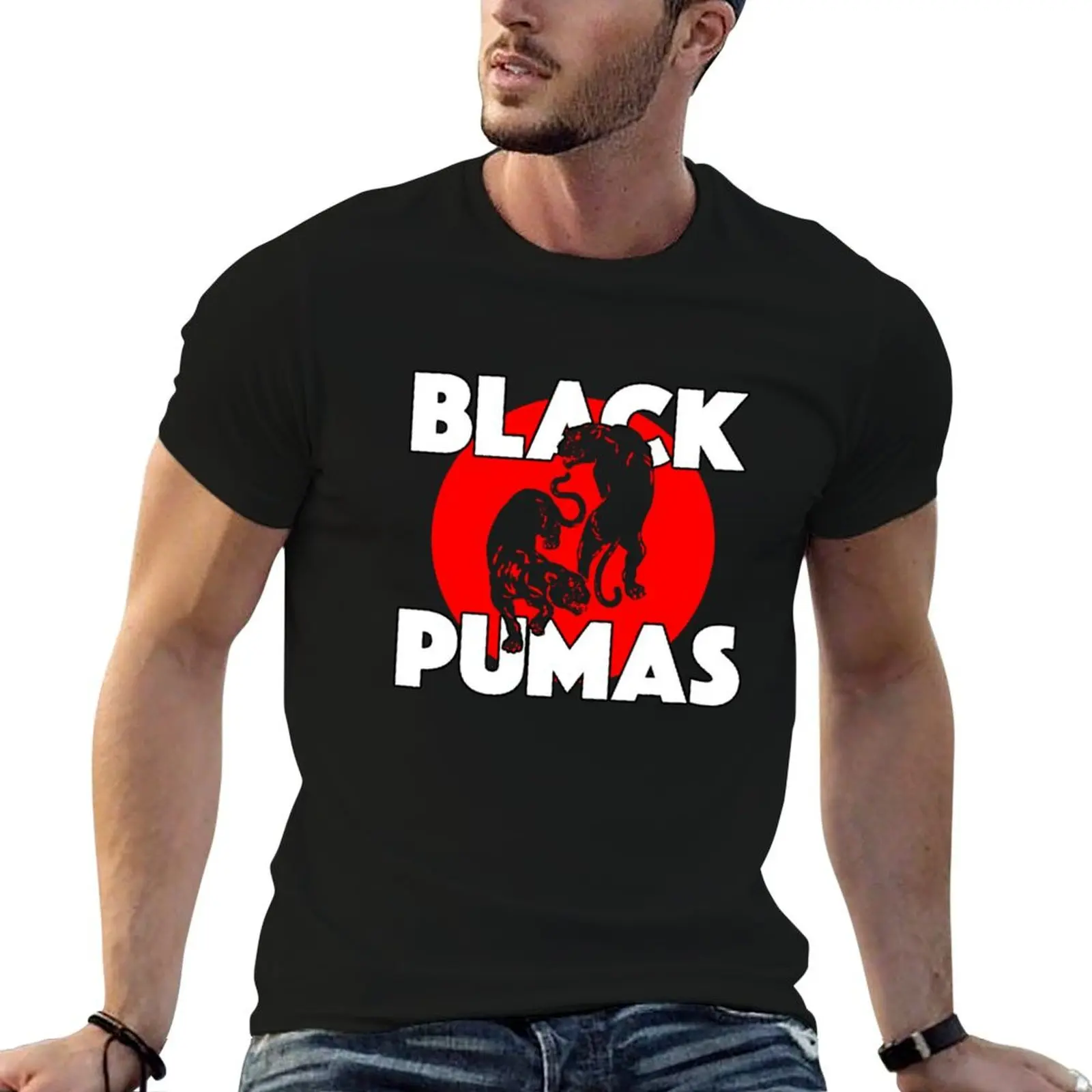 

black pumas T-Shirt T-Shirt t shirts cotton 100% men t shirt cotton 100% T-Shirt