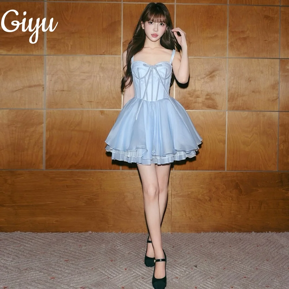 

Giyu Modern Spaghetti Strap A-line Party Dresses Shiny Night Event Sleeveless Organza Cocktail Dress Customsied Prom Gown 2025