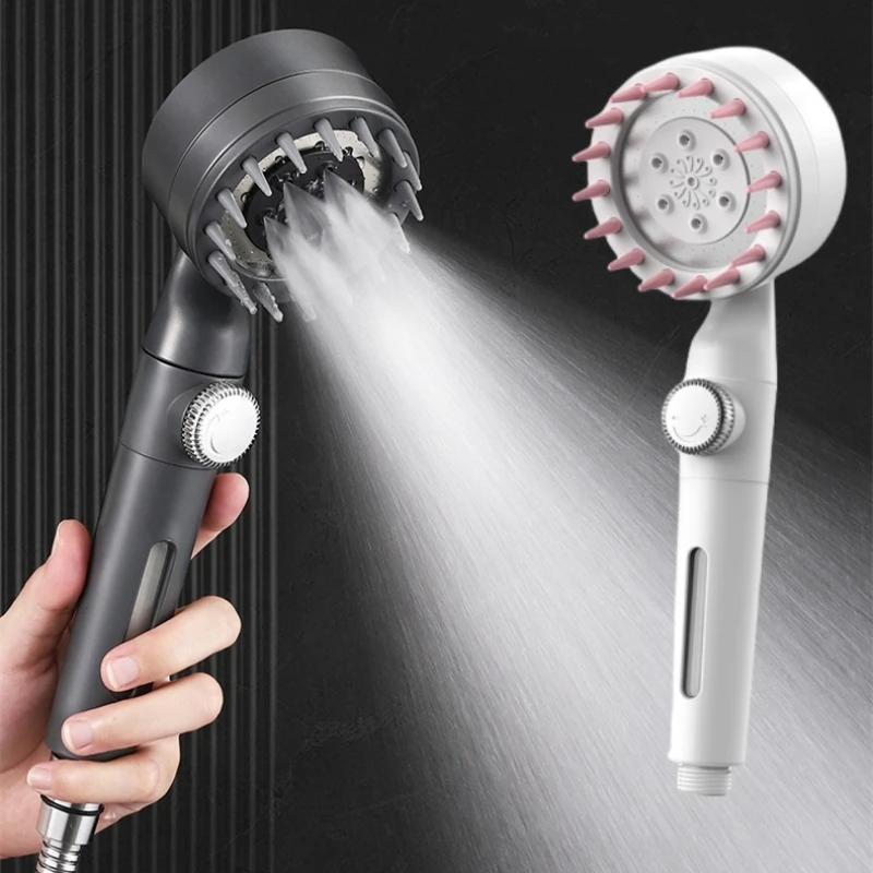 Shower Head 3-mode High-pressure Adjustable Water Saving Spray with Massage Rain Shower Faucet Bathroom Accessories