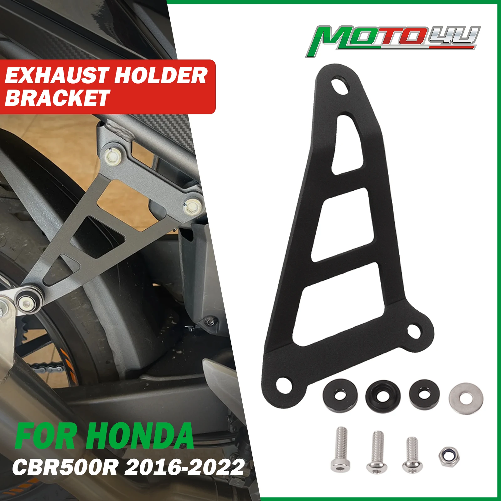 

Motorcycle Aluminum Exhaust Hanger Bracket Muffler Holder Modification For HONDA CBR500R 2016 2017 2018 2019 2020 2021 2022