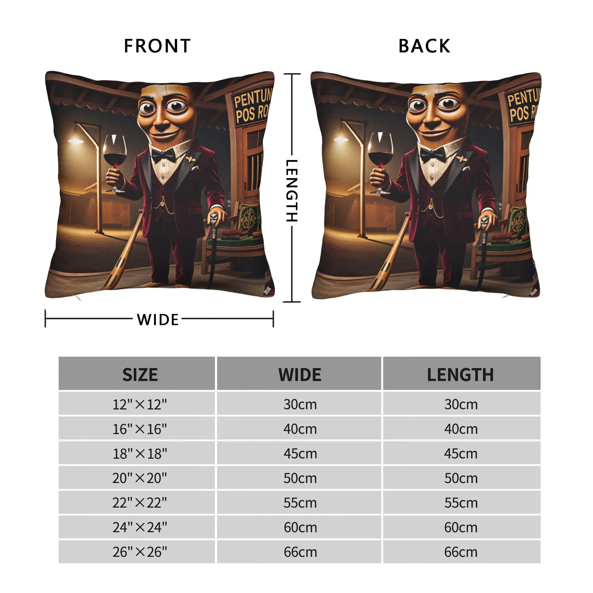 Tung Gentleman Pillow Cover  Retro Trendy Pillow Case For Sofa Couch Bed Living Room Graphic Pillowcases Gift