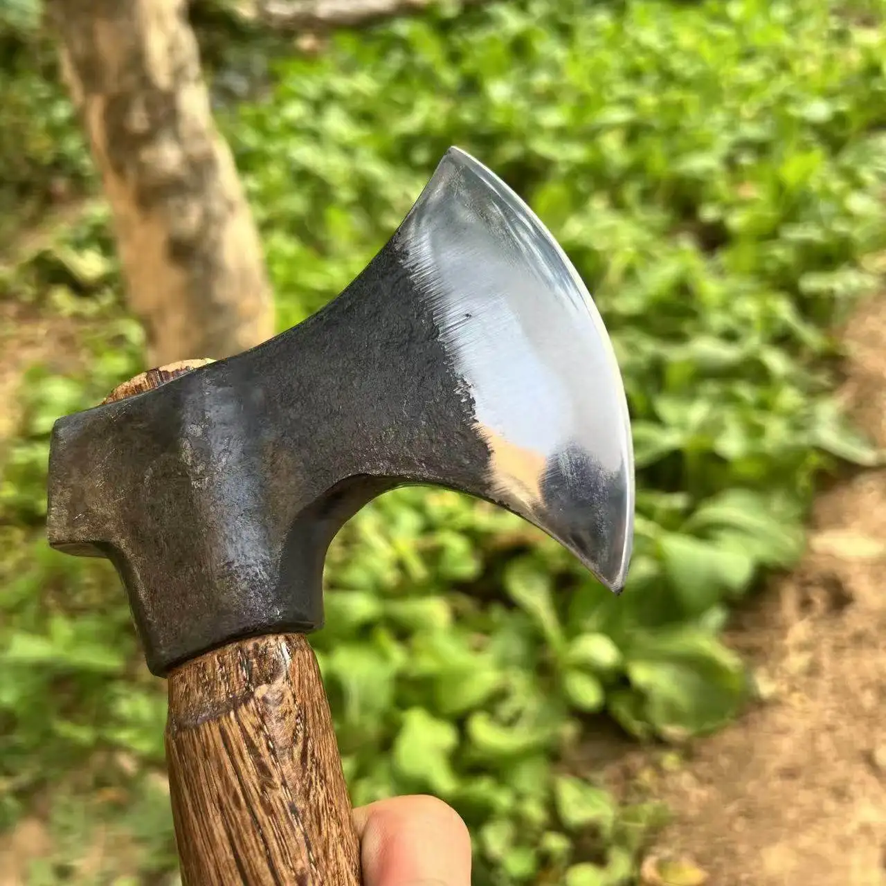 65 Manganese Steel Forged Camping Axe Hickory Wood Handle Excellent Tool Outdoor Chopping and Self-defense Home Use