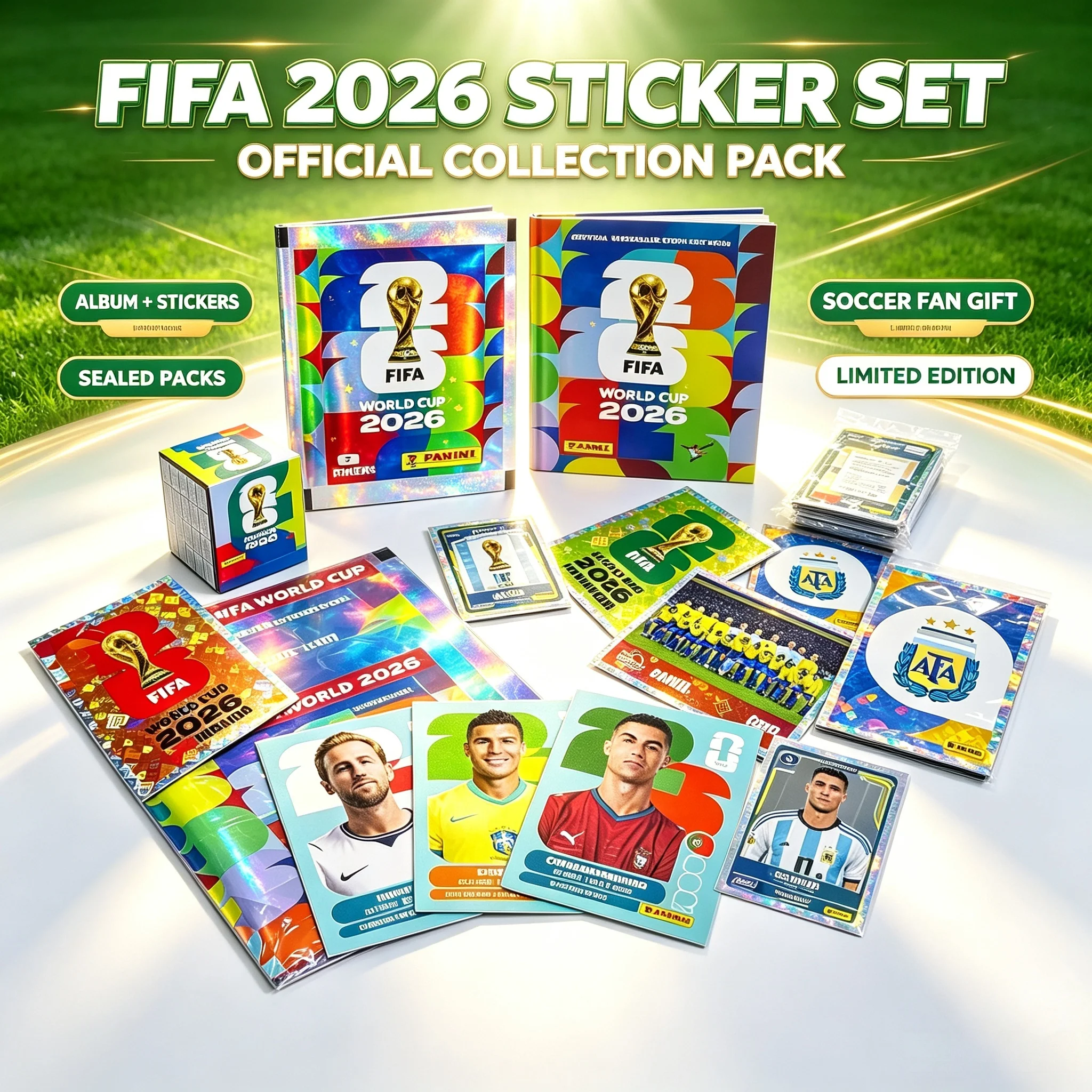 Blister Plaster Sport - Panini 2026 Fußball-WM-Aufkleber, Stickeralbum, Sammelkarten, Geschenk
