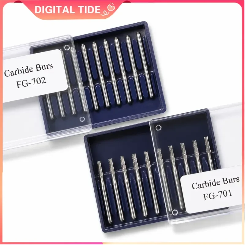 10Pcs Dental High Speed Handpiece Crown Cutting Bur FG-701 FG-702 Dentist Surgery Lab Kit Rotary Instrument Tool