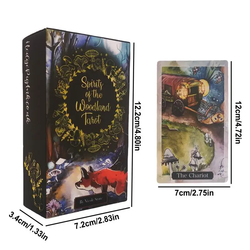 Spirits of The Woodland Tarot Deck 12x7cm A Fully Illustrated Complete Tarot Deck 78 Pcs Cards + 6 Special Cards with Guidebook