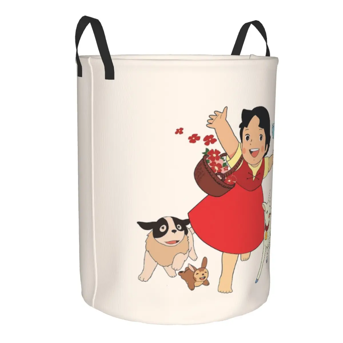 Custom Heidi The Girl From The Alps Laundry Hamper Large Storage Basket Goat Anime Cartoon Kids Nursery Toy Organizer