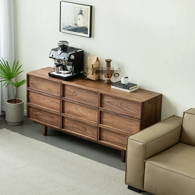 solid wood chest, bedroom, bedside storage locker, living room against the wall, drawer type nine chest cabinet