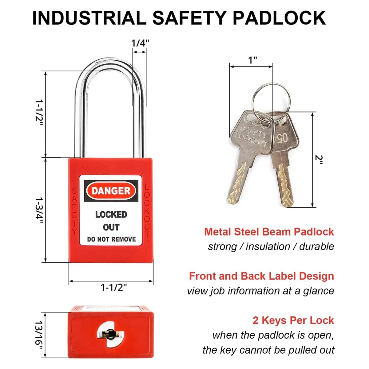 Outdoor Faucet Lock with Safety Padlock - Water Spigot Lock, Hose Bib Lock for 1 to 2-1/2 in Dia Valve Handles, Faucet