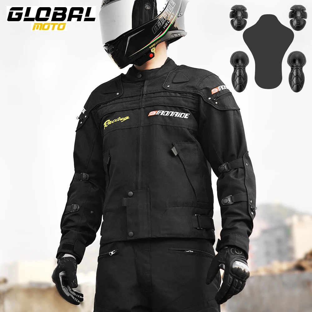 

Men's Motorcycle Jacket Anti-Fall Wear-Resistant Motocross Riding Clothing Windproof Motorbike Jacket With 5pcs Protector M-3XL