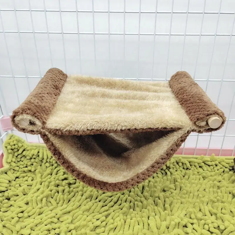 Hamster Warm Nest Hanging Hammock House Winter Pet Supplies Cage Shed Tent Plush Hideaway Sleeping Bed for Small Animal Q5WC