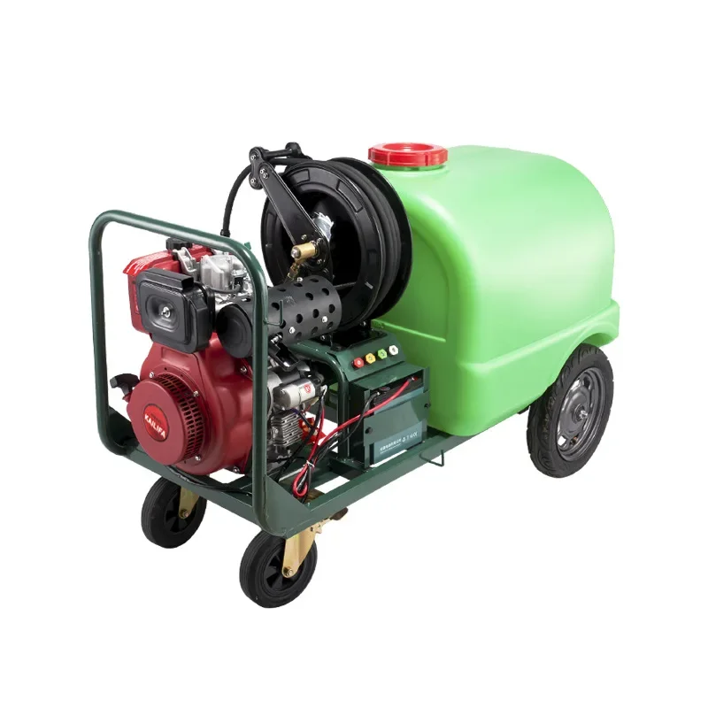 

Diesel powered high pressure cleaner 190 power cart type cleaner large capacity water tank car washing machine