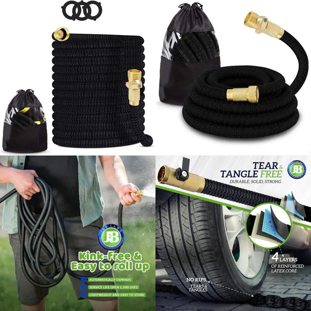 

Expandable Garden Hose 75ft Heavy Duty 3750D 4-Layer Latex Core Strong Brass Connections Long-Lasting Irrigation Solution
