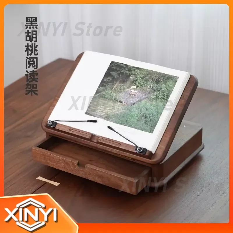 for North American Black Walnut Solid Wood Desktop Reading Stand for Students Kids Learning Book Holder Adjustable