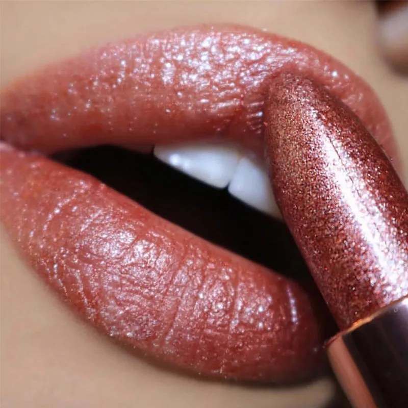 Glitter Matte Temperature Change Lipstick Waterproof Long Lasting Diamonds Lipsticks Non Stick Red Pink Lip Tint Makeup Cosmetic