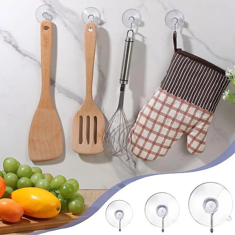 Crochets Muraux à Ventouse de 40mm pour la Maison et la Cuisine, Accessoire Utilitaire pour la Salle de Bain, 5/10 Pièces