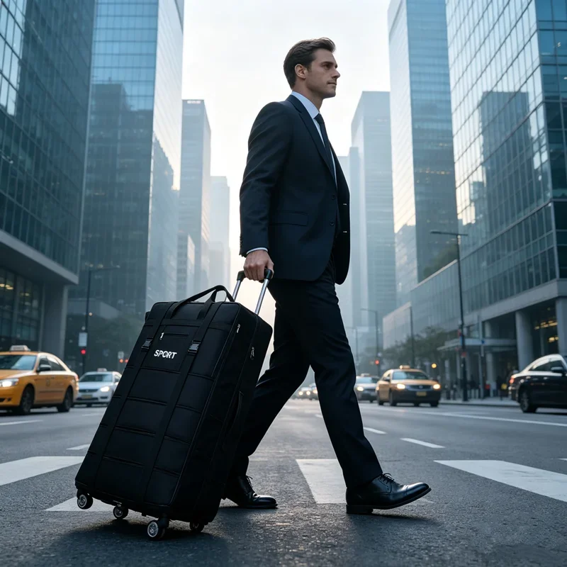 Folding Travel Bag, Luggage Compartment, Swivel Wheel Storage Box, Large Capacity Telescopic Luggage Bag, Overnight Bag
