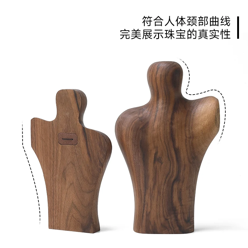 Jewelry Mall Window Show Props Bust Display Stands Jewelry Display Rack Wood Necklace Pendant Display Stand Organzier For Shop