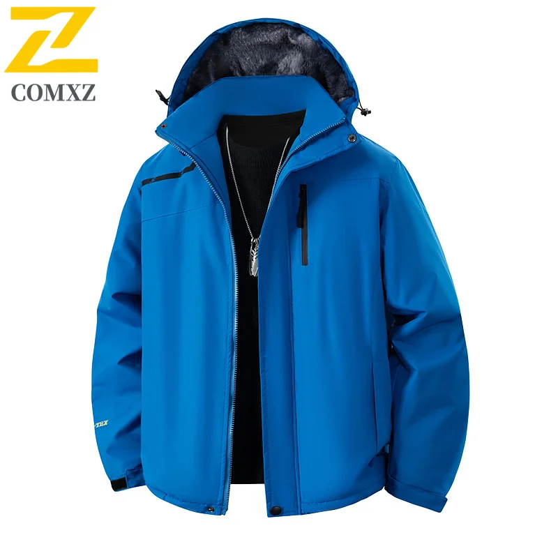 

Зимняя водонепроницаемая ветровка 2025, мужская флисовая уличная рабочая одежда для пешего туризма, альпинизма, пальто, теплоизолированная парка
